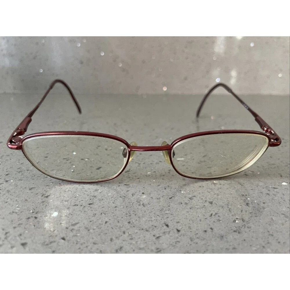 EASYCLIP Eyeglasses Frames ONLY w Sunglasses attachment 49-19-140 red full rim